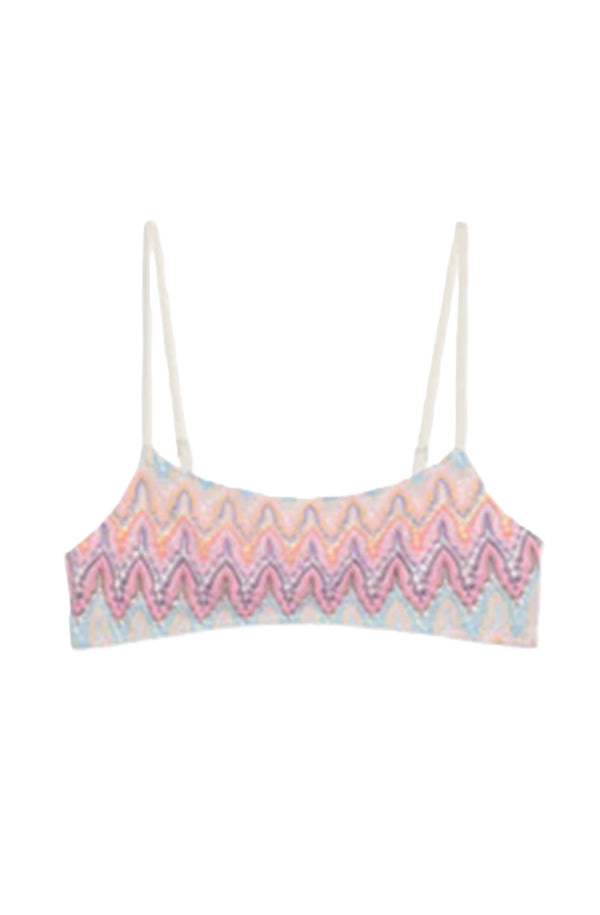 MC2 SAINT BARTH Women Knit Bralette Bikini Top Sadie Waves Pattern