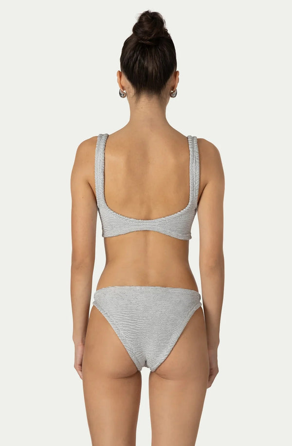 PARAMIDONNA Women Salma Grey Bow Sculptural Bikini