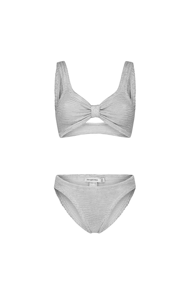PARAMIDONNA Women Salma Grey Bow Sculptural Bikini