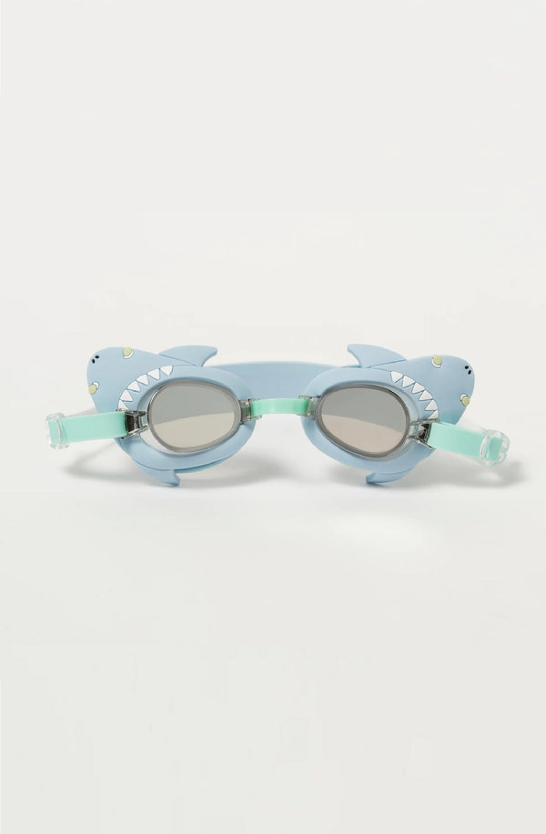 SUNNYLIFE Mini Swim Goggles Salty the Shark Aqua