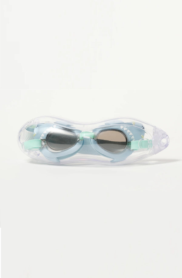 SUNNYLIFE Mini Swim Goggles Salty the Shark Aqua