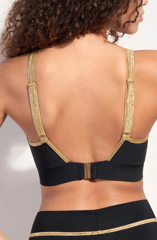 PAIN de SUCRE Women Singa Lurex Sports Top and Mathis Scooped-Out Bikini