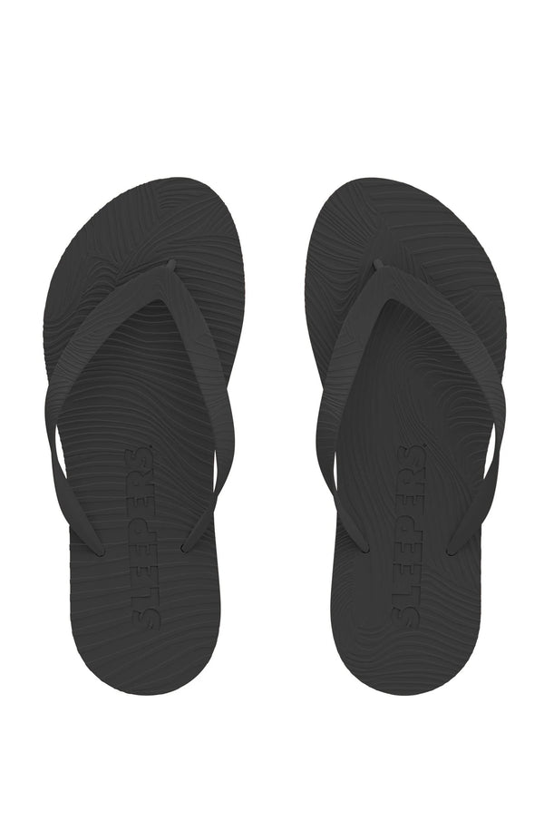 SLEEPERS Women Slim Wide Strap Black Flip Flops