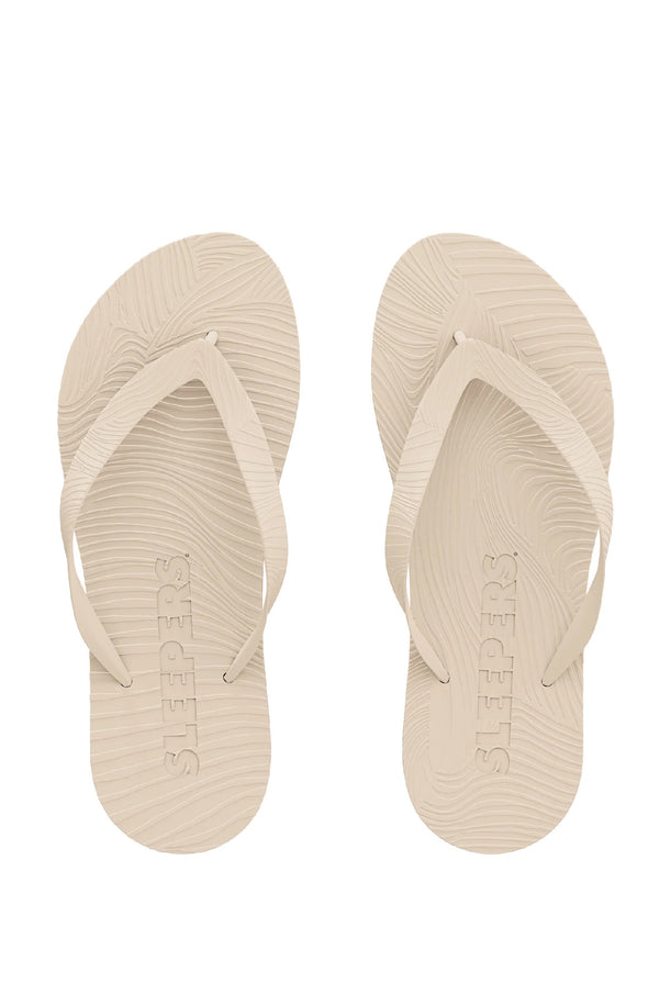 SLEEPERS Women Slim Wide Strap Eggnog Flip Flops