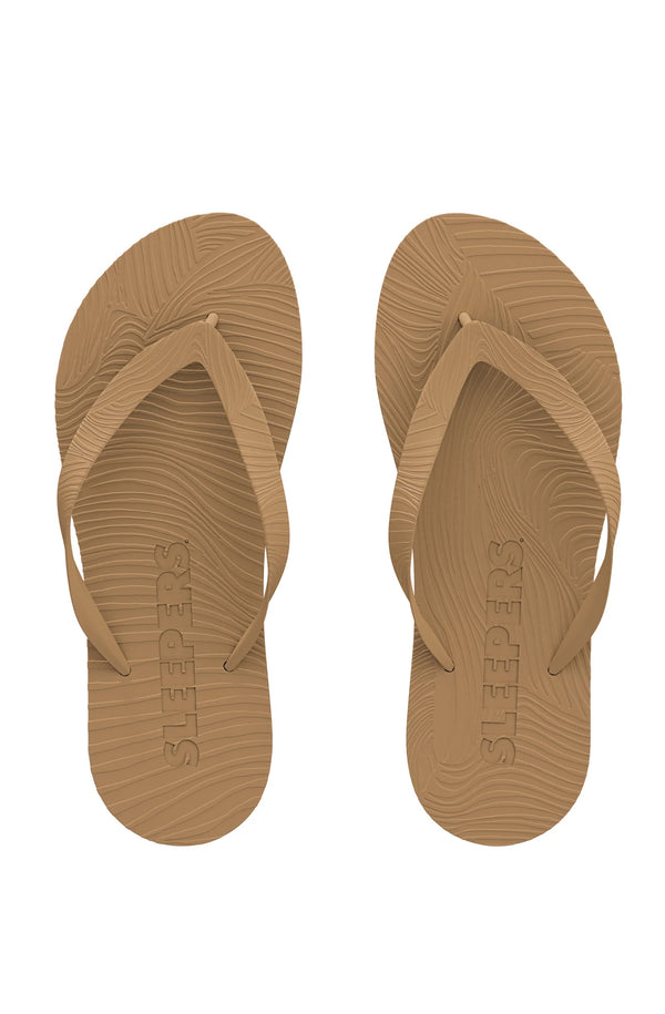 SLEEPERS Women Slim Wide Strap Sand Flip Flops