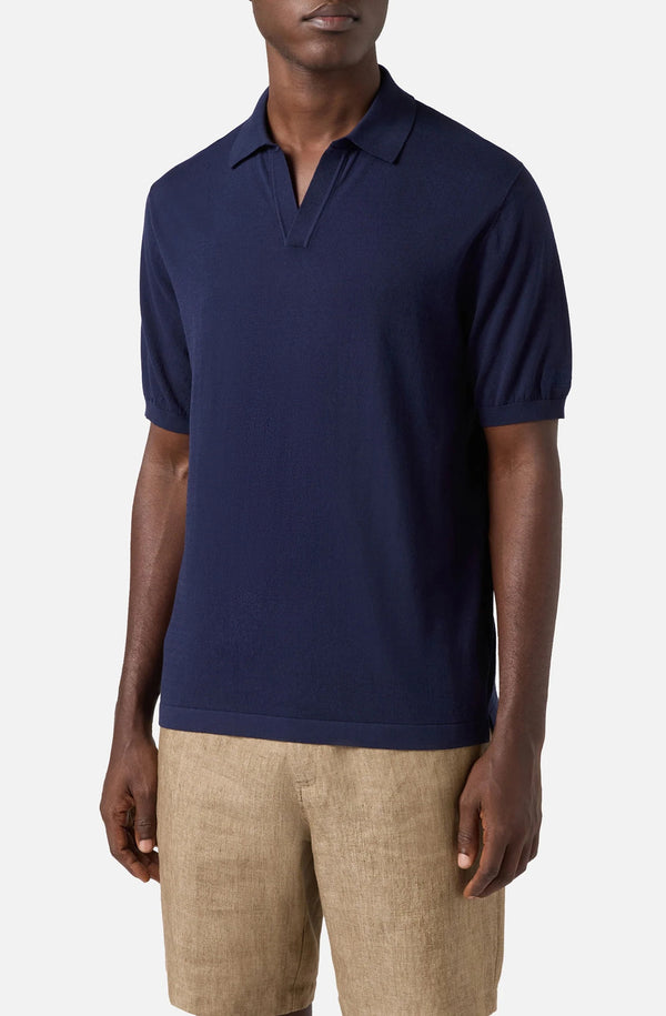 MC2 SAINT BARTH Men Polo Shirt Premuim High Twist Cotton Sloan Navy Blue