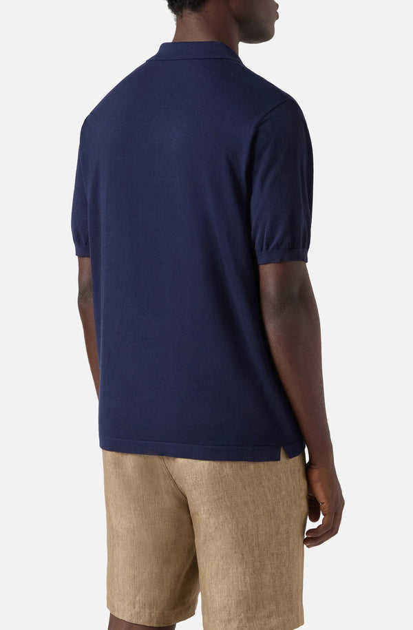 MC2 SAINT BARTH Men Polo Shirt Premuim High Twist Cotton Sloan Navy Blue