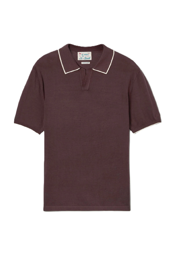 MC2 SAINT BARTH Men Polo Shirt Premuim High Twist Cotton Sloan Navy Blue