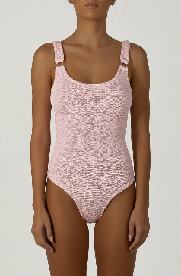 PARAMIDONNA Women Sophia Pink Cake Open Back One-Piece Swimsuit