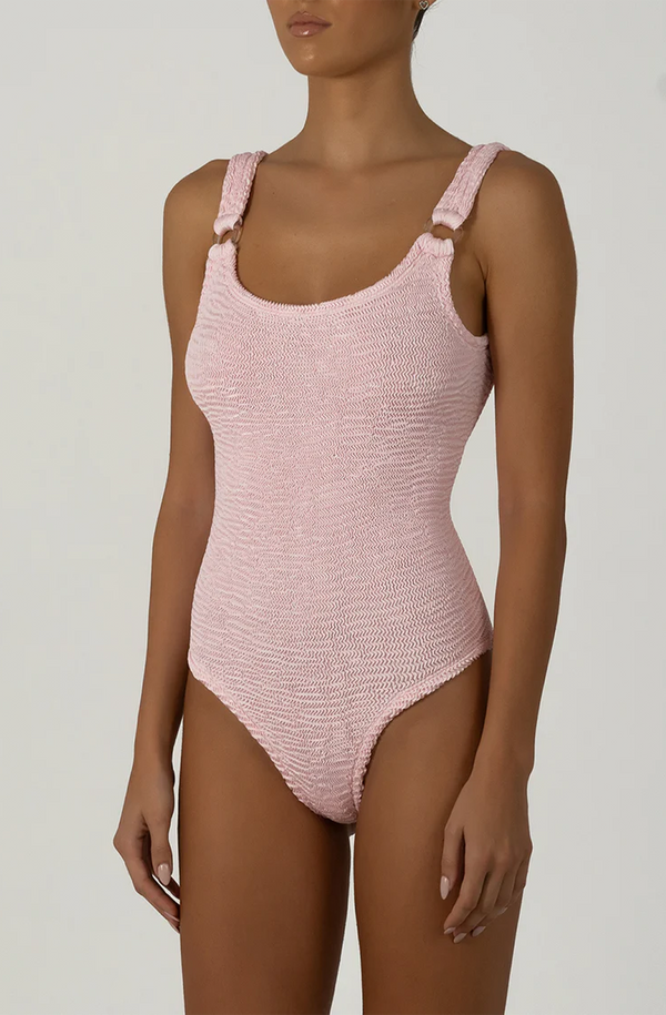 PARAMIDONNA Women Sophia Pink Cake Open Back One-Piece Swimsuit