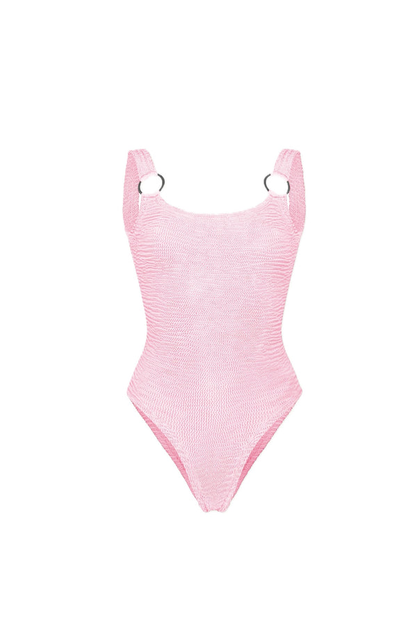 PARAMIDONNA Women Sophia Pink Cake Open Back One-Piece Swimsuit