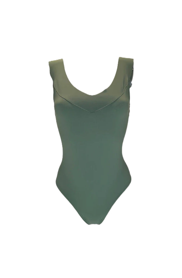 PAIN de SUCRE Women Soya Almond Crossed Racerback Swimsuit