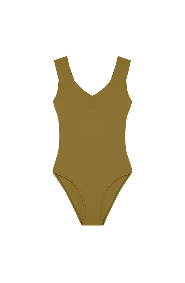 PAIN de SUCRE Women Soya Bronze Crossed Racer-back Swimsuit