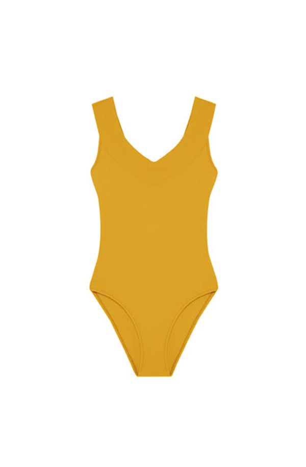 PAIN de SUCRE Women Soya Ochre Crossed Racerback Swimsuit