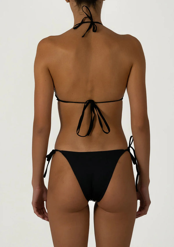 PARAMIDONNA Women Livia Black Crystals Adjustable Strap Bikini