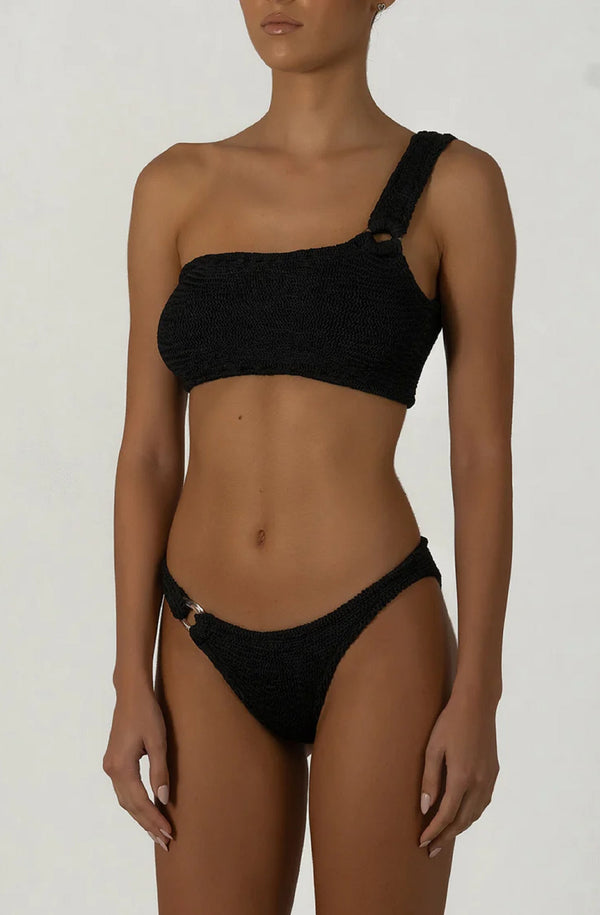 PARAMIDONNA Women Stassie Black One-Shoulder Bikini