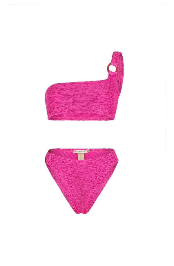 PARAMIDONNA Women Stassie Fuchsia One-Shoulder Bikini
