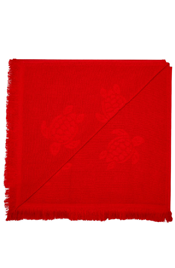 VILEBREQUIN Unisex Beach Towel in Organic Cotton Turtles Jacquard