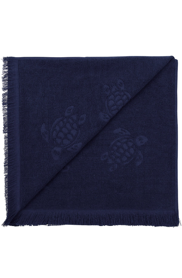 VILEBREQUIN Unisex Beach Fouta in Organic Cotton Turtles Jacquard