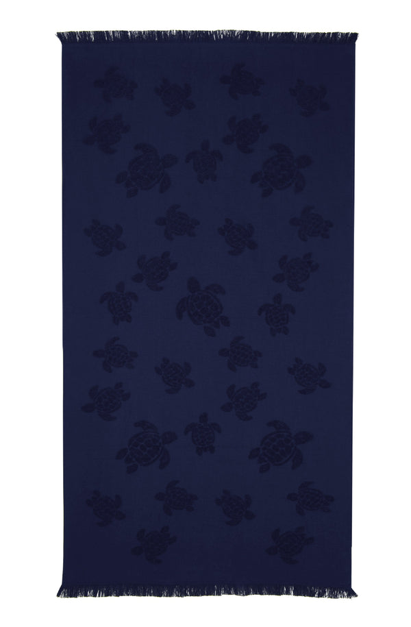 VILEBREQUIN Unisex Beach Fouta in Organic Cotton Turtles Jacquard