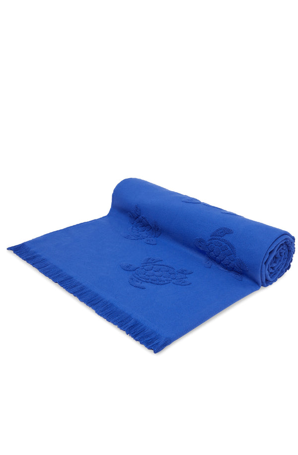 VILEBREQUIN Unisex Beach Towel in Organic Cotton Turtles Jacquard