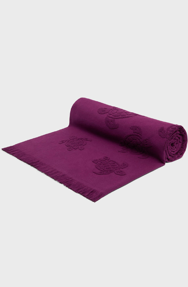 VILEBREQUIN Unisex Beach Towel in Organic Cotton Turtles Jacquard