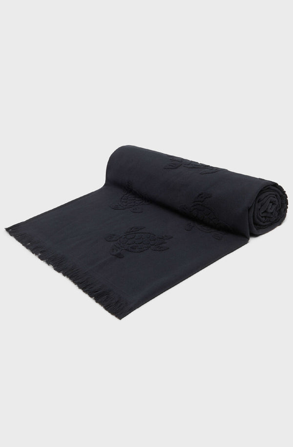 VILEBREQUIN Unisex Beach Fouta in Organic Cotton Turtles Jacquard
