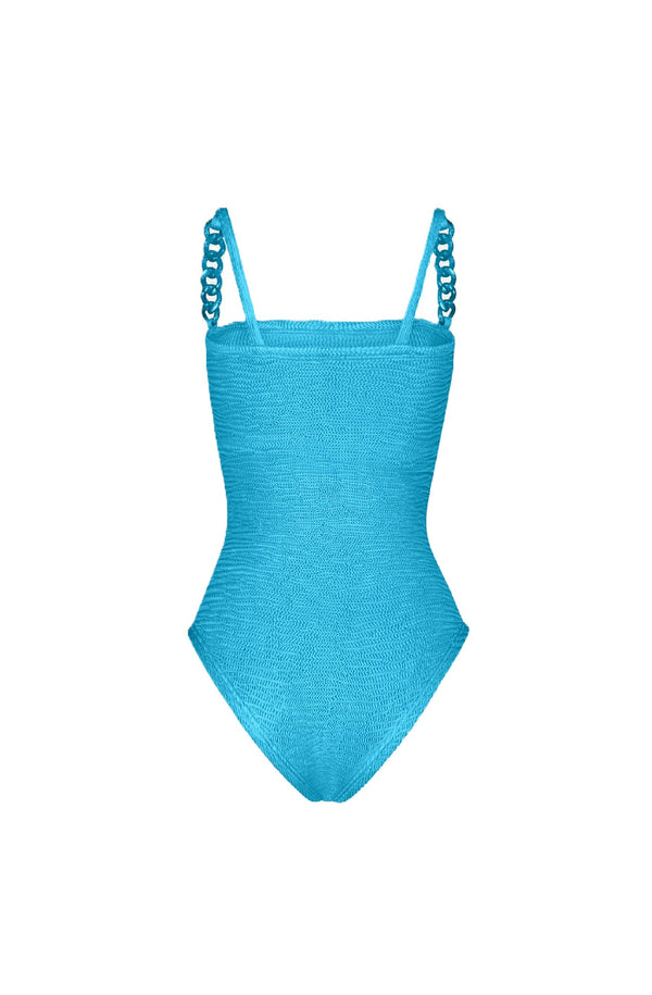 PARAMIDONNA Women Scarlett Pacific Blue Chain One-Piece Swimsuit