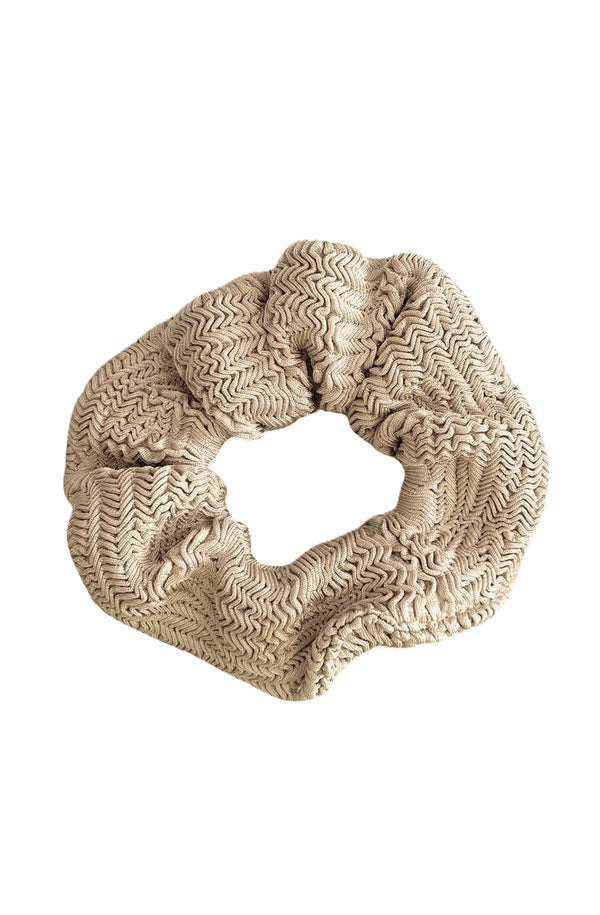 PRAMIDONNA Women Scrunchies Beige Mat