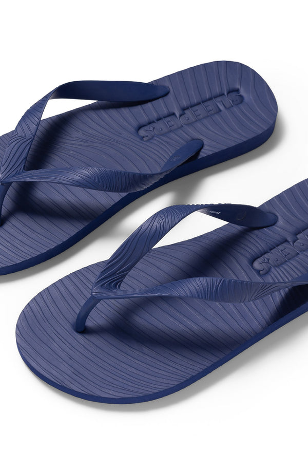SLEEPERS Unisex Classic Navy Blue Flip Flops
