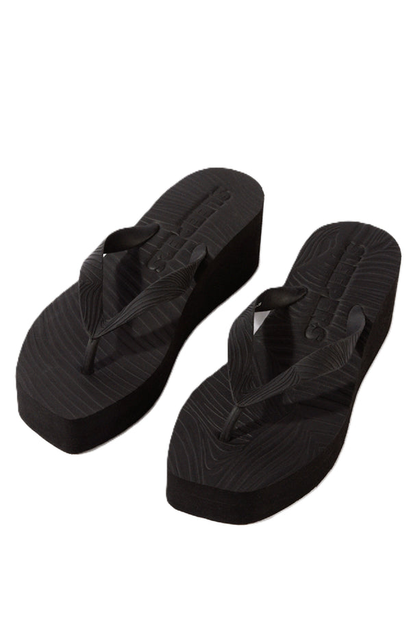SLEEPERS Women High Platform Black Flip Flops