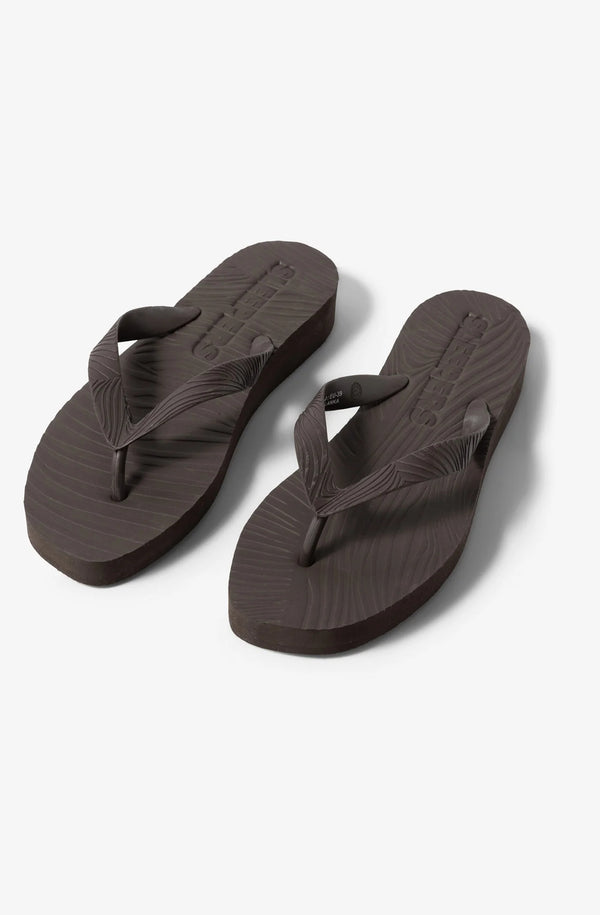 SLEEPERS Women Tapered Platform Brown Flip Flops