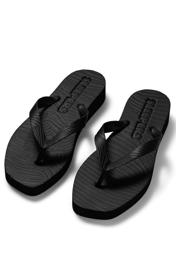SLEEPERS Women Tapered Platform Black Flip Flops