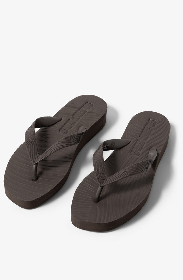 SLEEPERS Women Tapered Platform Brown Flip Flops