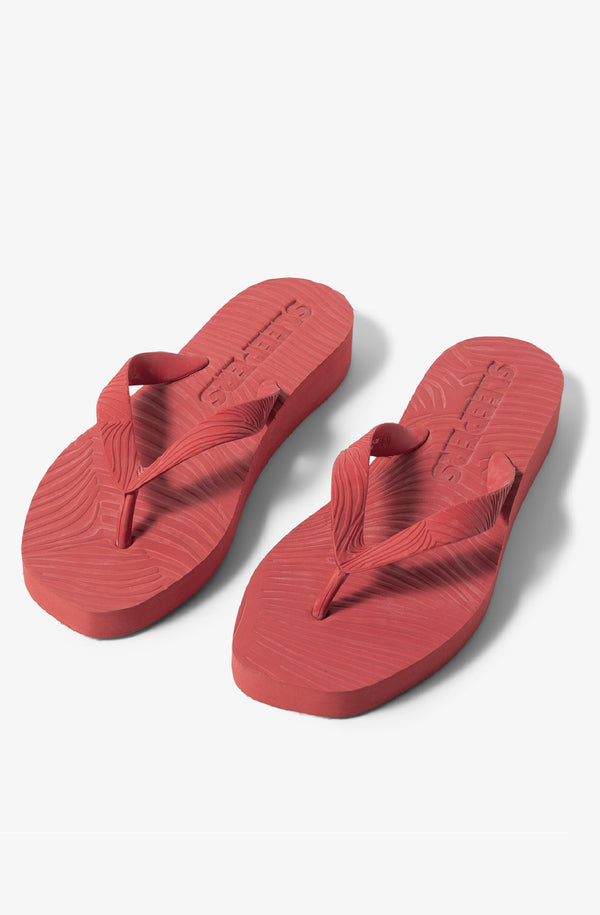 SLEEPERS Women Tapered Platform Red Flip Flops