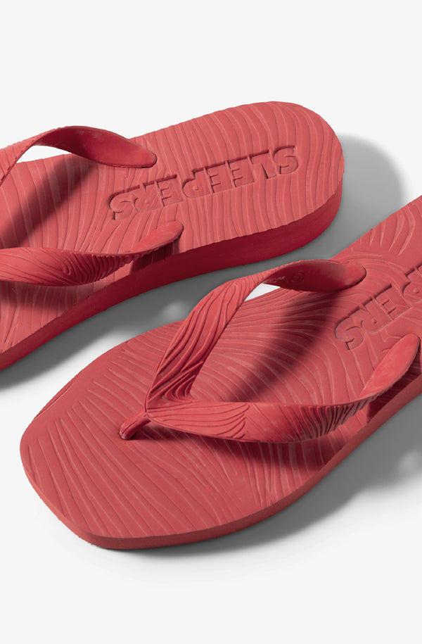 SLEEPERS Women Tapered Platform Red Flip Flops