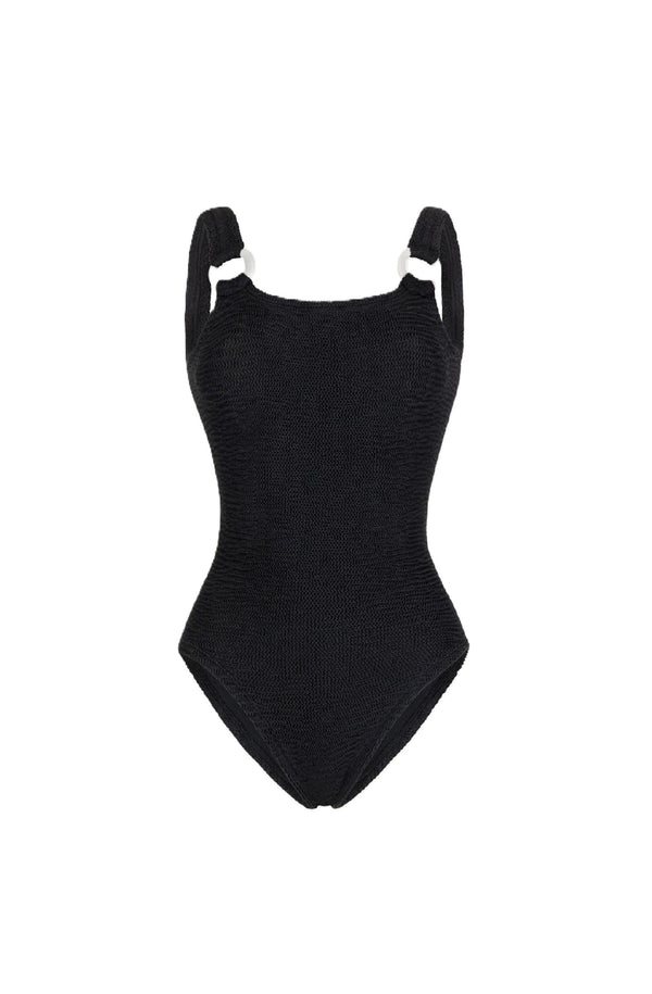 PARAMIDONNA Women Sophia Black Wide Strap One-Piece Swimsuit