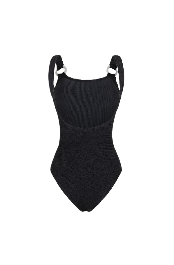 PARAMIDONNA Women Sophia Black Wide Strap One-Piece Swimsuit