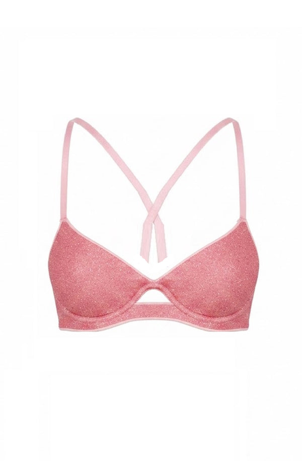 LULI FAMA Women Stardust Luxe Stitch Peek a Boo Underwire Bikini Top