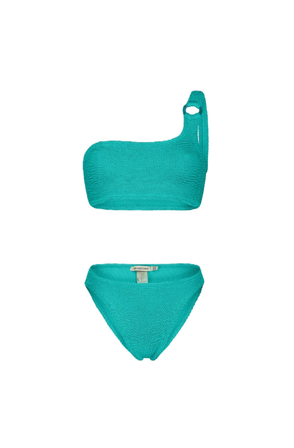 PARAMIDONNA Women Stassie Sea Green One-Shoulder Bikini