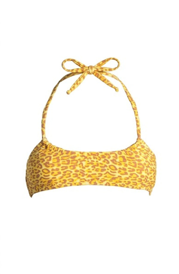KENDALL & KYLIE Women Sun Leopard Double Gather Bikini Top