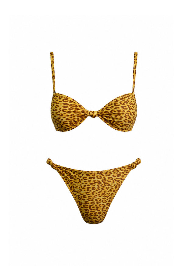 KENDALL AND KYLIE Women Sun Leopard Spotted Print Bikini Top