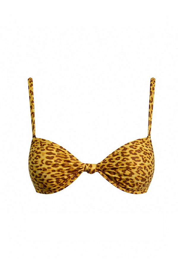 KENDALL AND KYLIE Women Sun Leopard Spotted Print Bikini Top