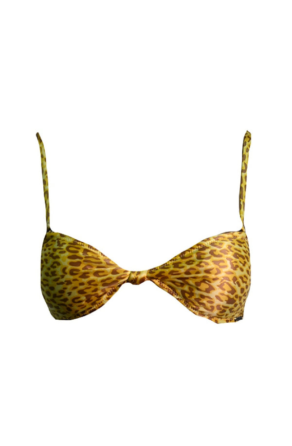 KENDALL AND KYLIE Women Sun Leopard Spotted Print Bikini Top