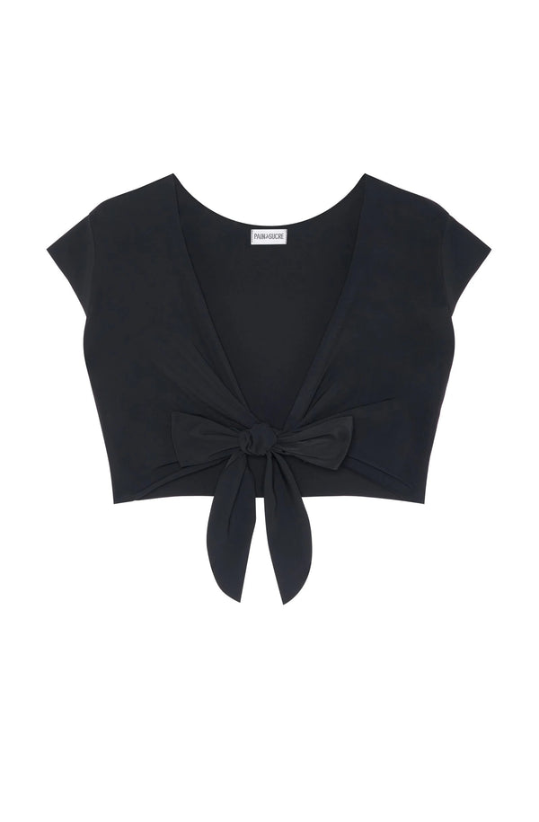 PAIN de SUCRE Women Tako Black Wrap Crop Top