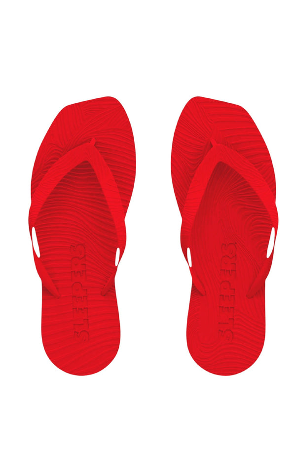 SLEEPERS Women Tapered Platform Red Flip Flops