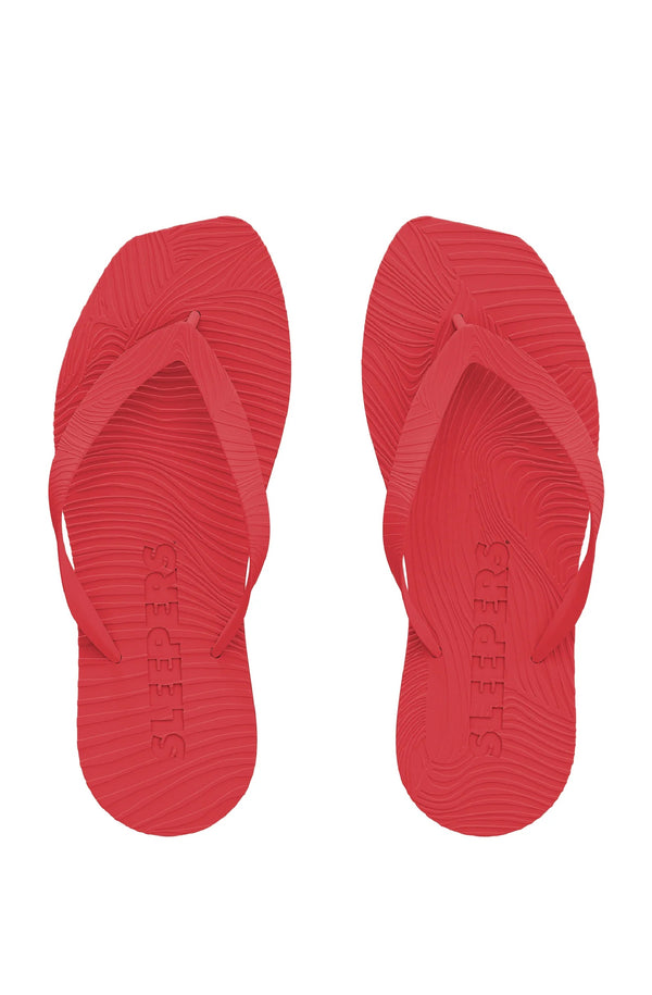 SLEEPERS Women Tapered Platform Red Flip Flops