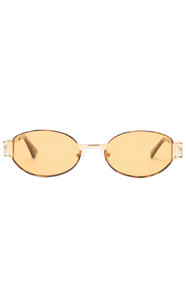 LE SPECS Unisex The Forbidden Bright Gold Oval Sunglasses