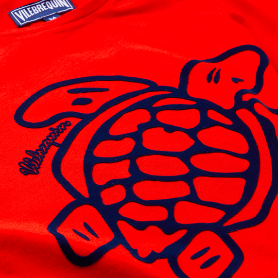 VILEBREQUIN Men Organic T-Shirt Placed Embroidered Turtle