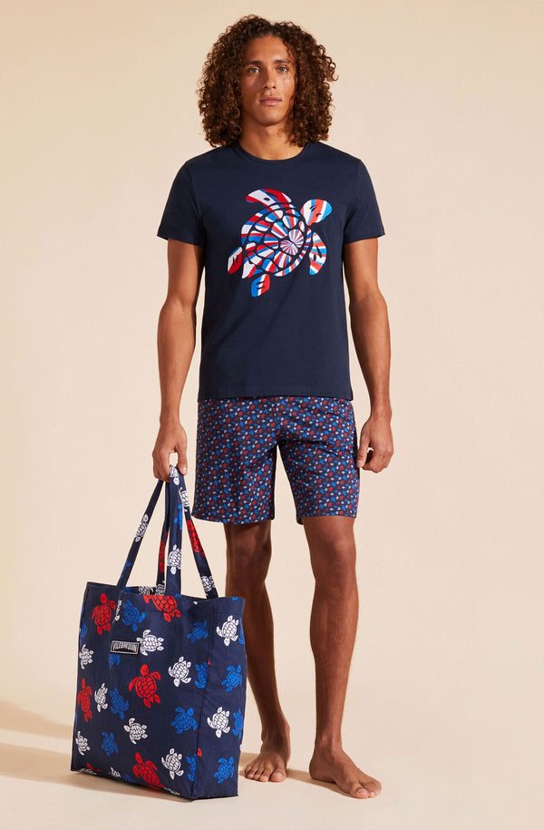 VILEBREQUIN Men Organic Cotton T-Shirt Placed Enbroidered Turtle